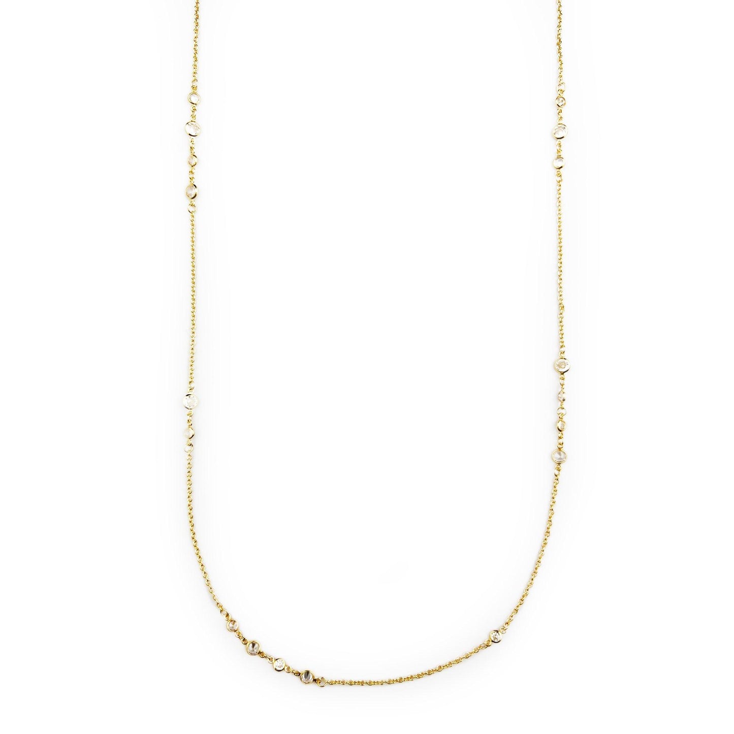 Dainty Gold Cubic Zirconia 26 inch Necklace