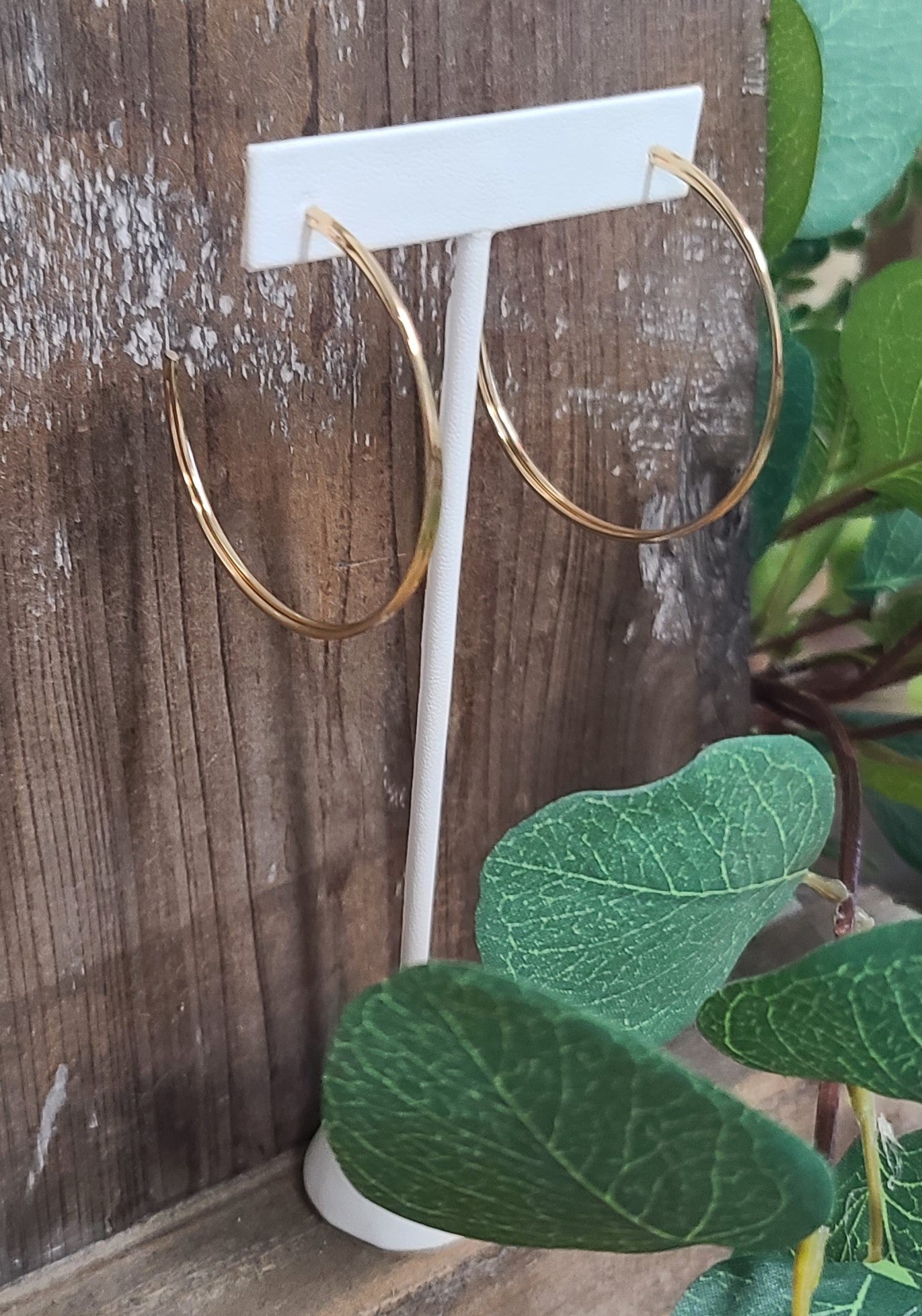 Large Double Gold Hoop Earrings