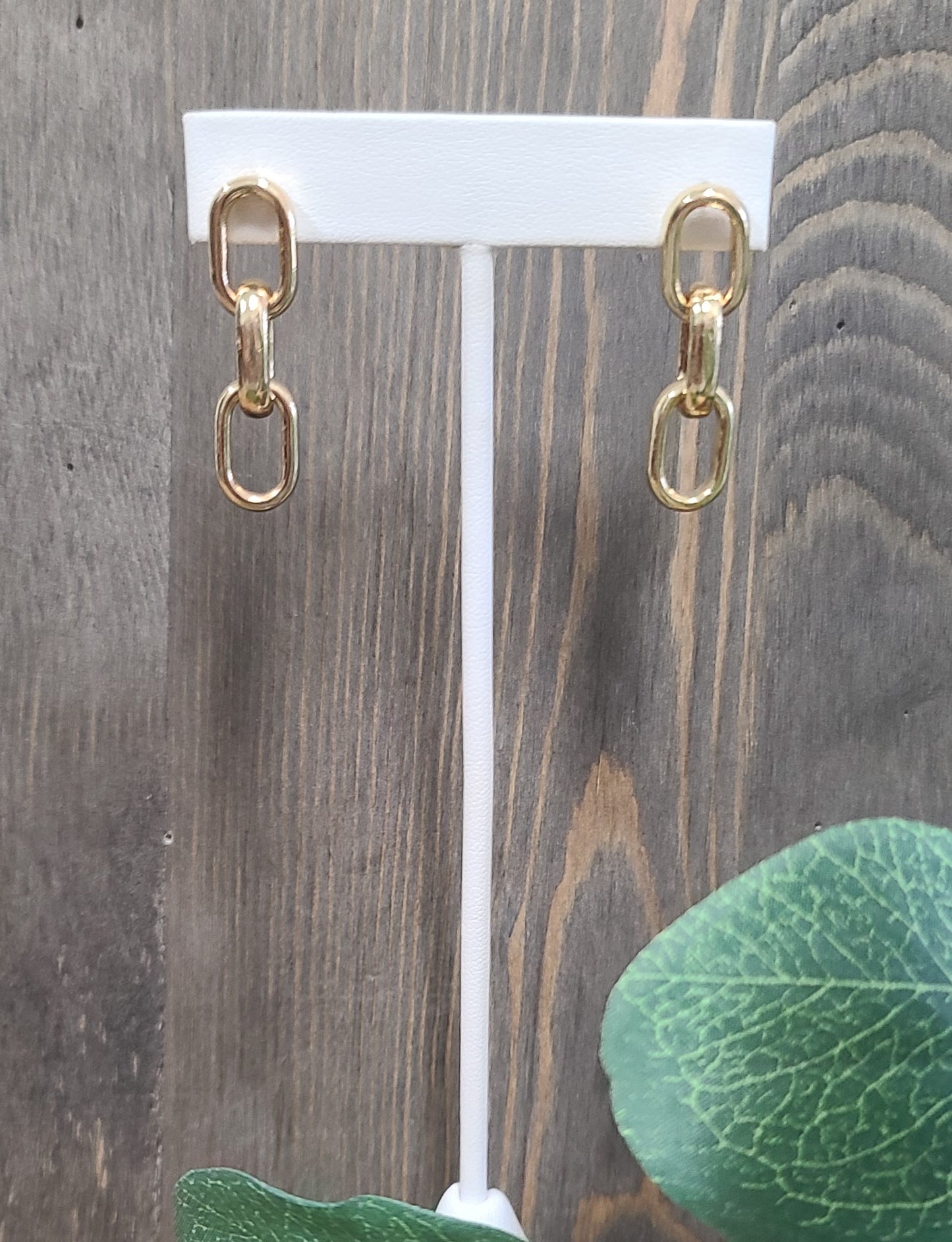 Gold Link Earrings