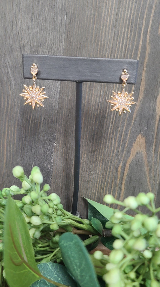 Gold Starburst Earrings