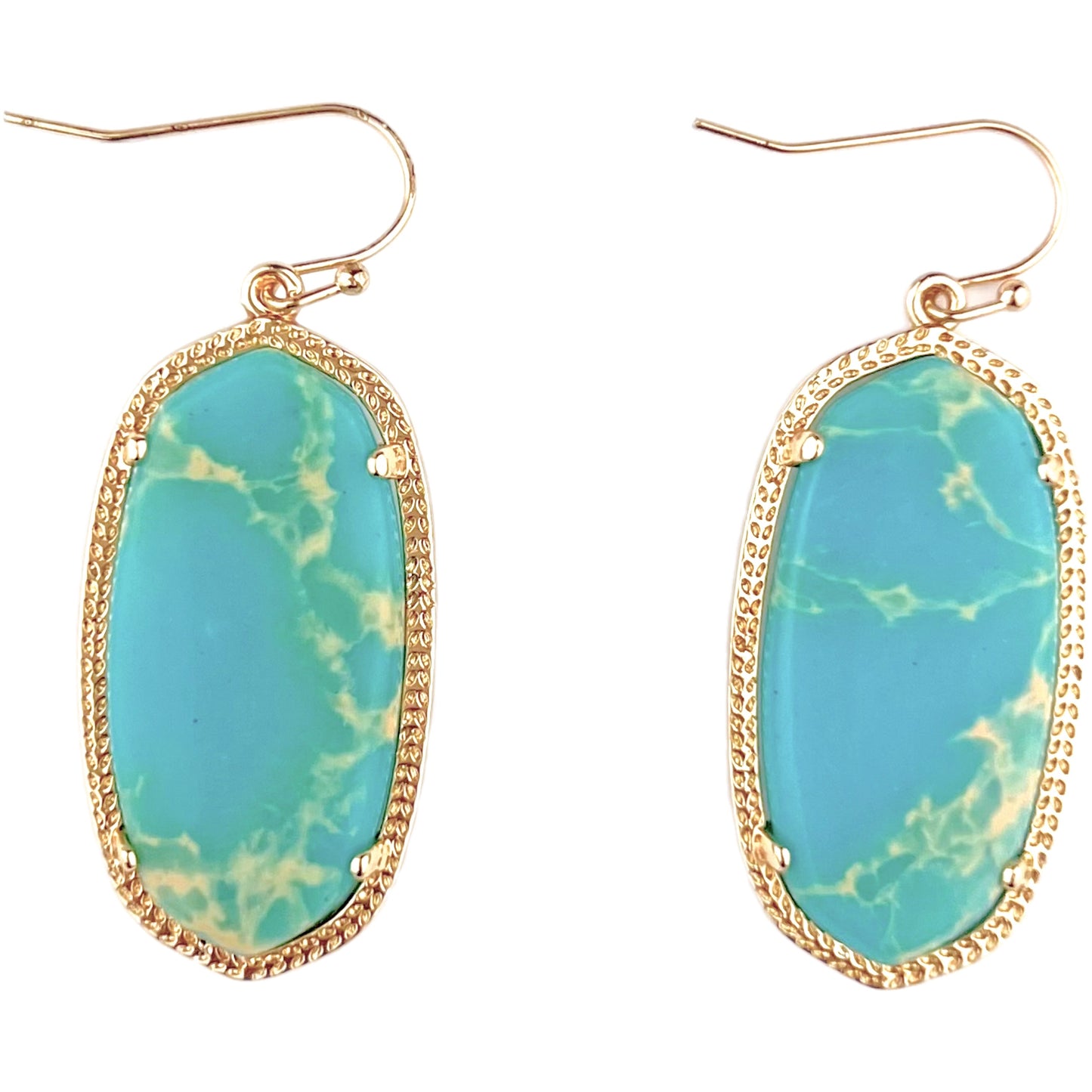 Gold Turquoise Drop Earrings