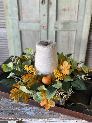 Fall Citrine Groves Candle Ring Wreath