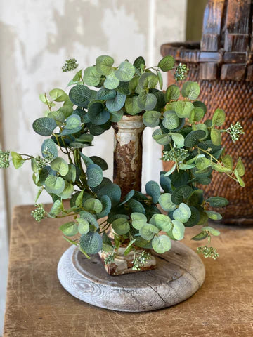 6.5" Sweet Seed Eucalyptus Candle Ring Wreath