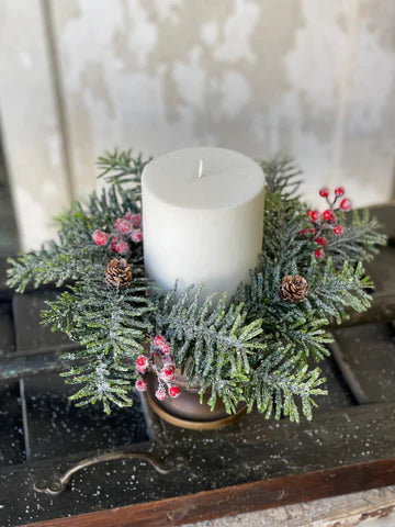 Christmas winter Hemlock Jewel Candle Ring