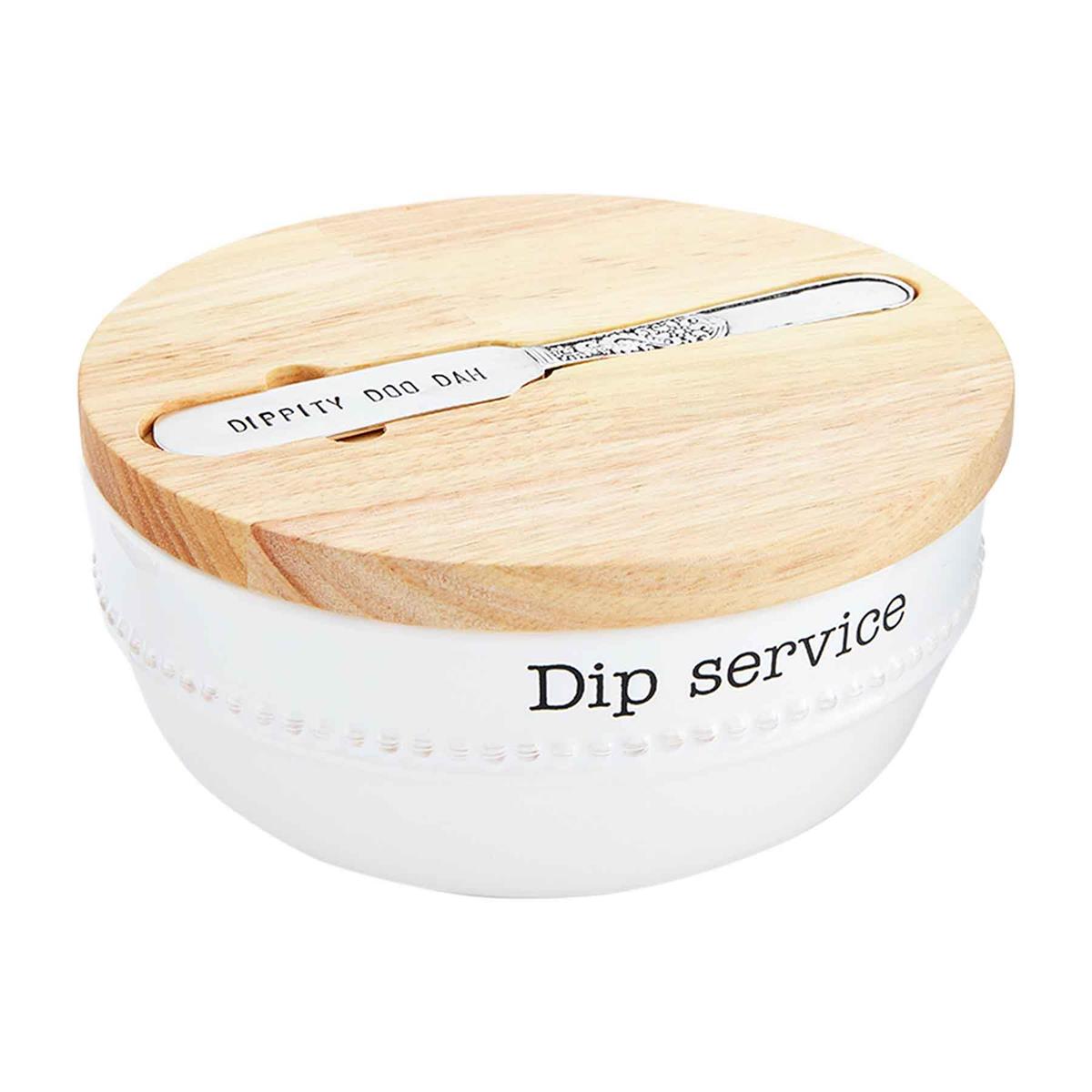 Mud Pie Circa Dip Bowl and Wood Lid Set