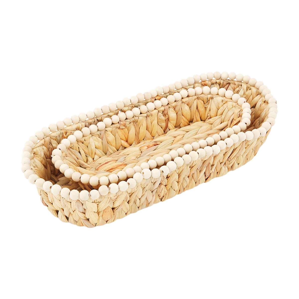 Mud Pie Hyacinth Oval Nested Basket Set of 2