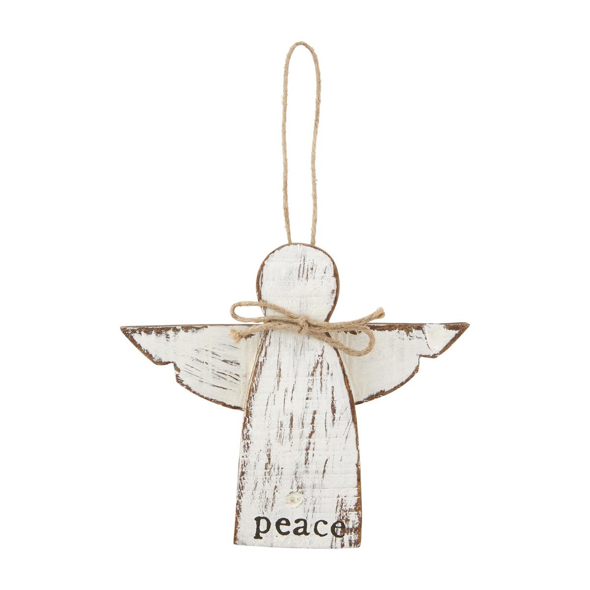 Mud Pie Natural Wood Angel Ornaments