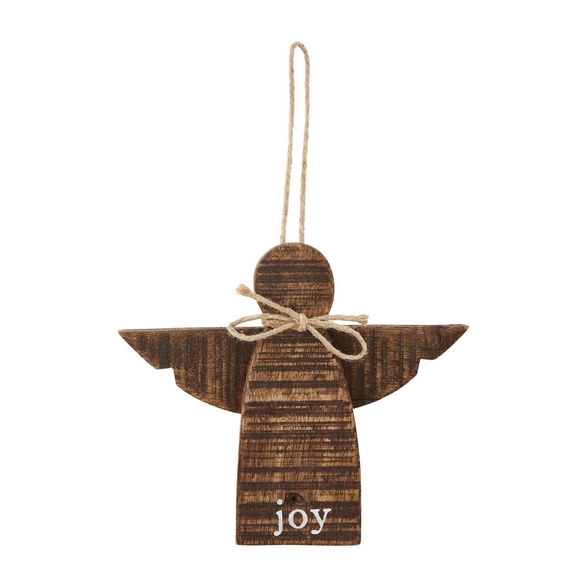 Mud Pie Natural Wood Angel Ornaments